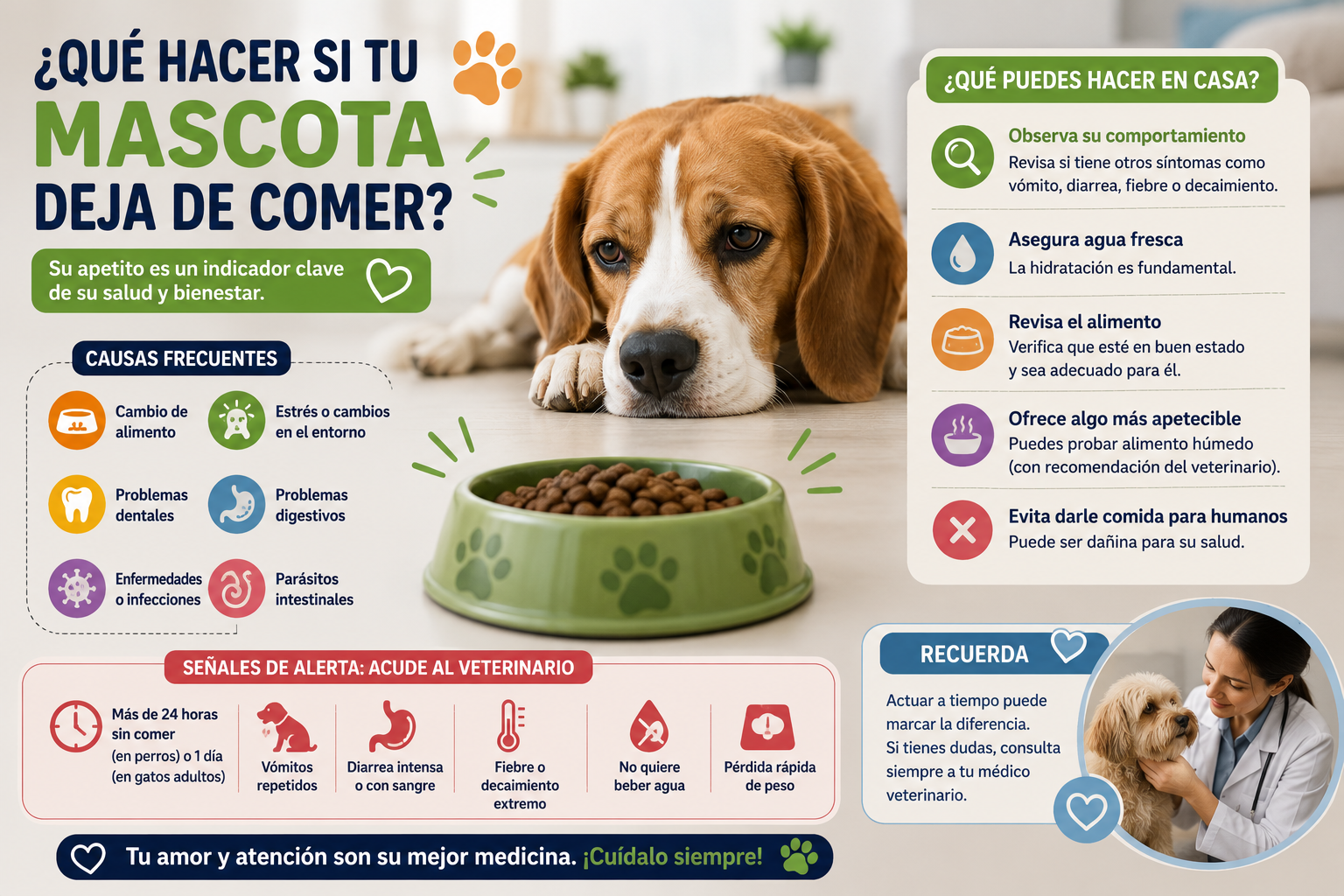 Qué hacer si tu mascota deja de comer